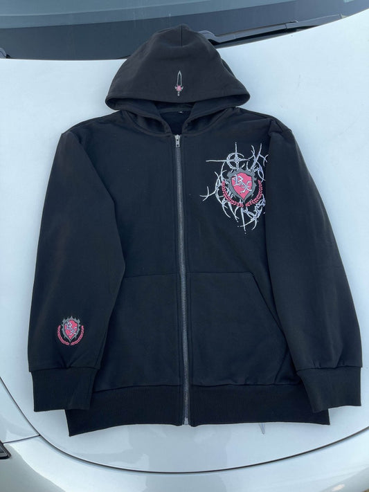 EMBROIDERED REAXCT ZIP UP V.1 (PINK)