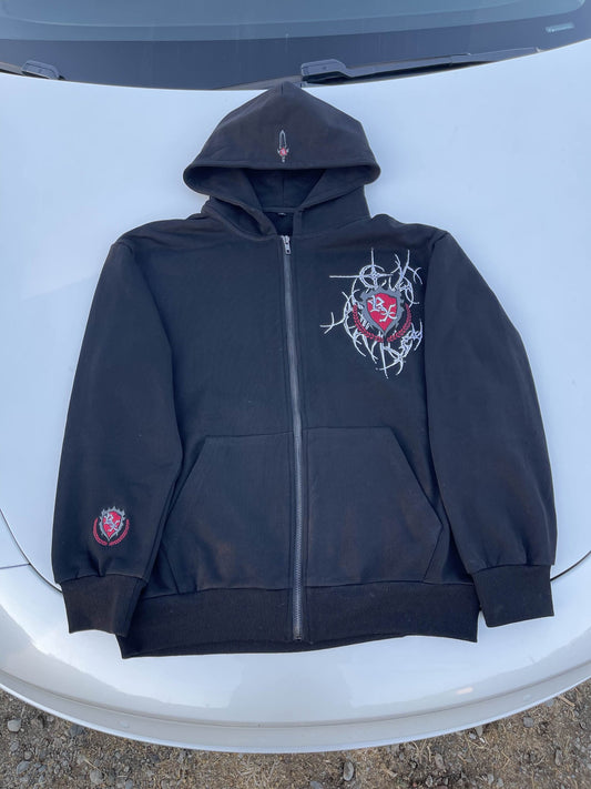 EMBROIDERED REAXCT ZIP UP V.1 (RED)